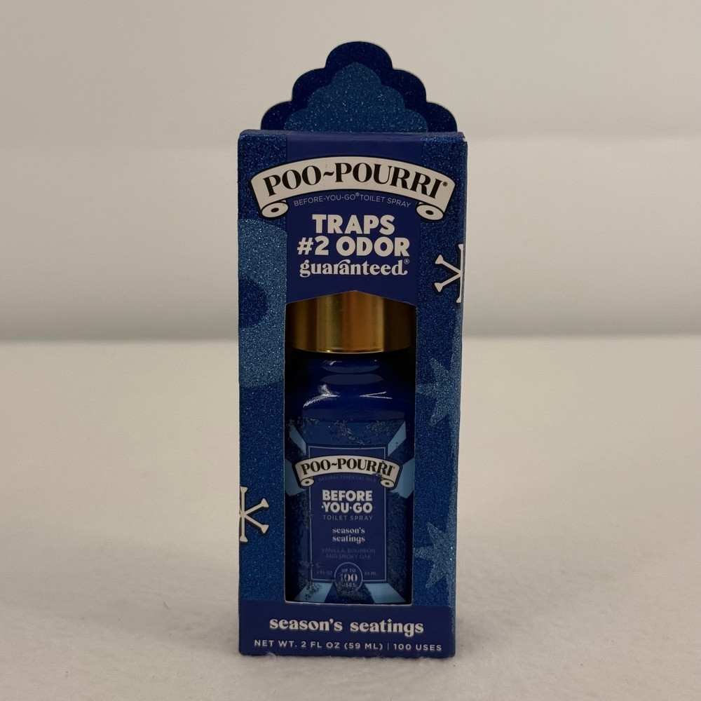 Poo-Pourri Season's Seatings Toilet Spray 2oz Vanilla Bourbon Smoky Oak Holiday